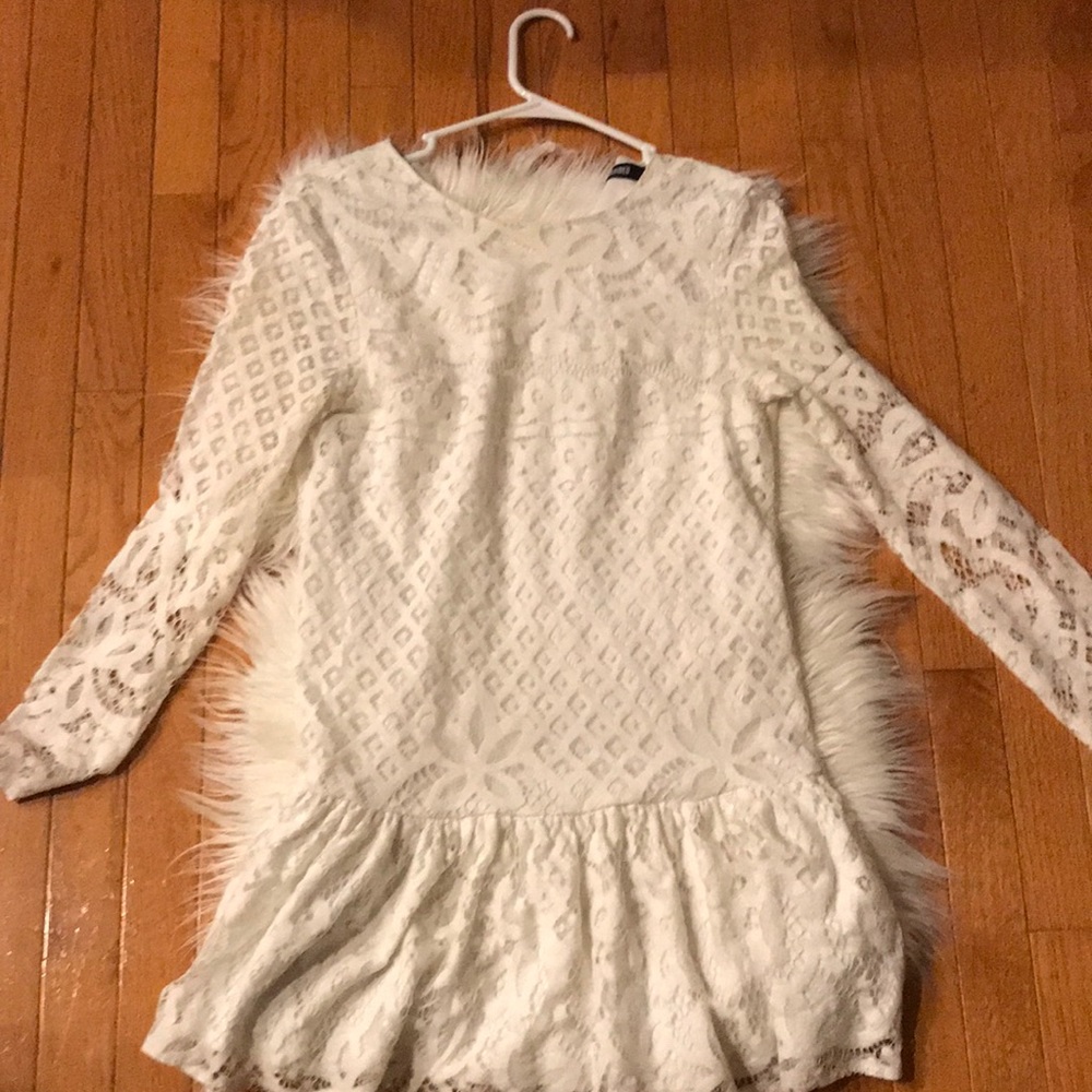 Misguided white lace dress